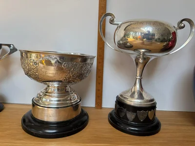 Vice Presidents Trophy on right showing height including base 34cm