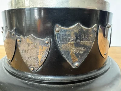 Vice Presidents Trophy, Shields on ebony base: Mrs Jenny Williams 1966 & 67 - Ted Butler -  1968 - Angela Bell 1973 - Lis Law 2010
