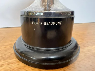 Park Langley Trophy ebony base, engraved white 1984 R Beaumont
